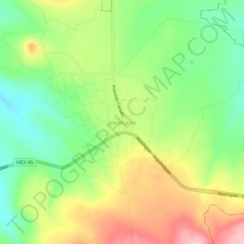 Jonacapaの地形図、標高、地勢