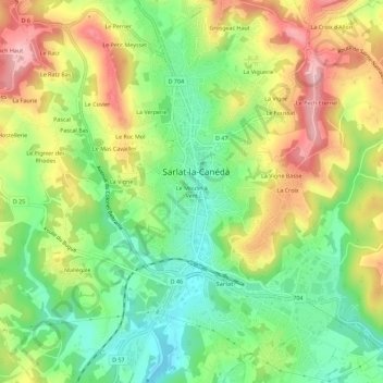 Le Moulin à Ventの地形図、標高、地勢