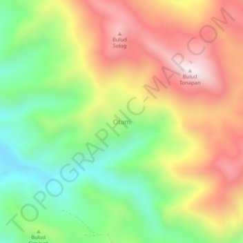 Otamの地形図、標高、地勢
