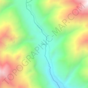 Daltarの地形図、標高、地勢