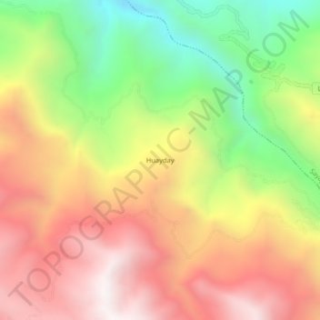 Huaydayの地形図、標高、地勢