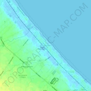 Torre Pedreraの地形図、標高、地勢