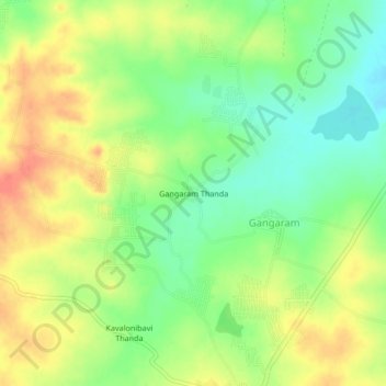 Gangaram Thandaの地形図、標高、地勢