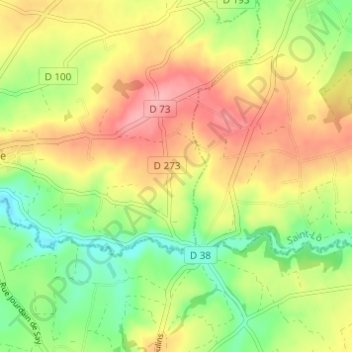 Le Tassetの地形図、標高、地勢