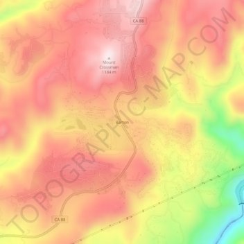 Bartonの地形図、標高、地勢