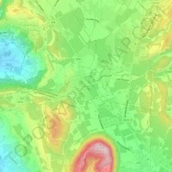 Albarèの地形図、標高、地勢