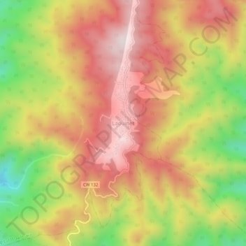 Laouinetの地形図、標高、地勢