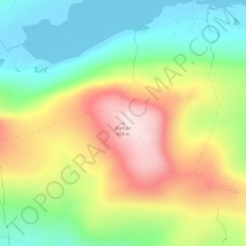 Bohaunの地形図、標高、地勢