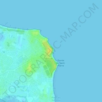 Phare des Damesの地形図、標高、地勢