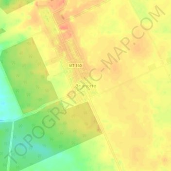 Brianorteの地形図、標高、地勢