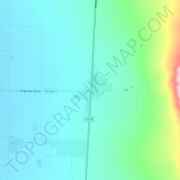 Orovadaの地形図、標高、地勢