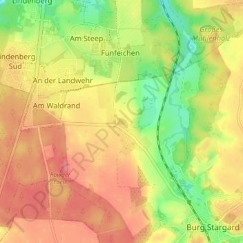 Bargensdorfの地形図、標高、地勢