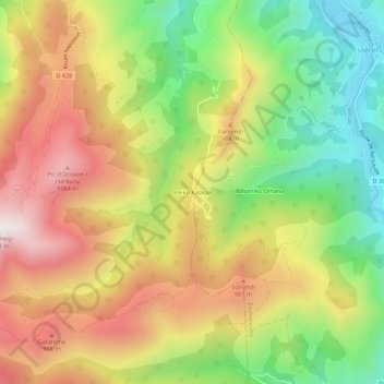 Ireiko Kaskoaの地形図、標高、地勢