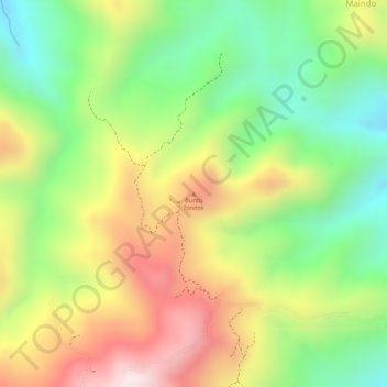 Buntu Tondokの地形図、標高、地勢
