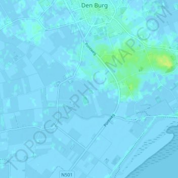 Zuid-Haffelの地形図、標高、地勢