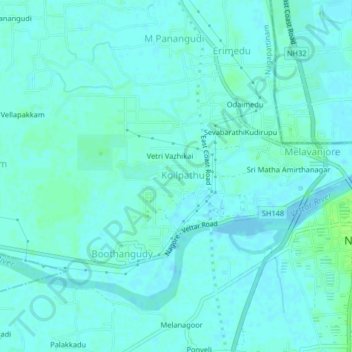 muttamの地形図、標高、地勢
