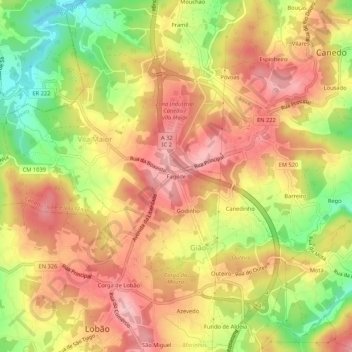 Fagildeの地形図、標高、地勢
