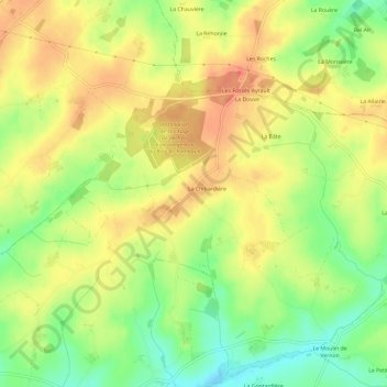 La Jambuèreの地形図、標高、地勢