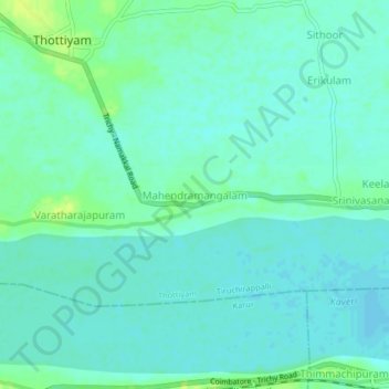 Mahendramangalamの地形図、標高、地勢