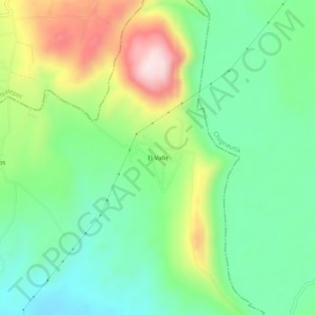 El Valleの地形図、標高、地勢