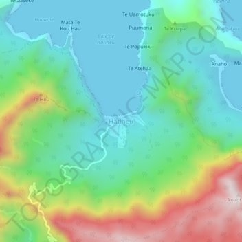 Hatiheuの地形図、標高、地勢