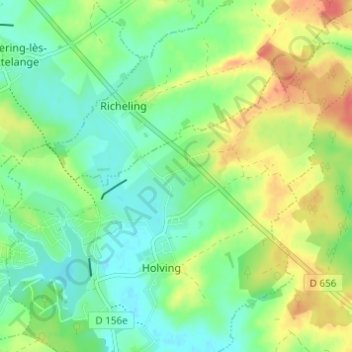 Balleringの地形図、標高、地勢