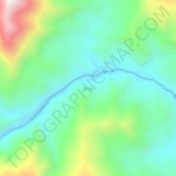 Kojaの地形図、標高、地勢