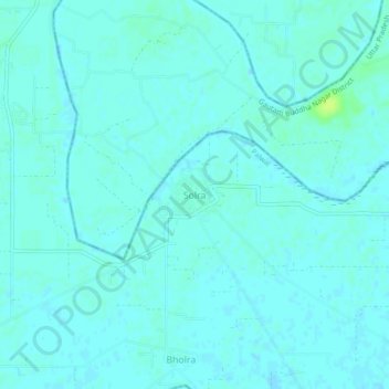 Solraの地形図、標高、地勢