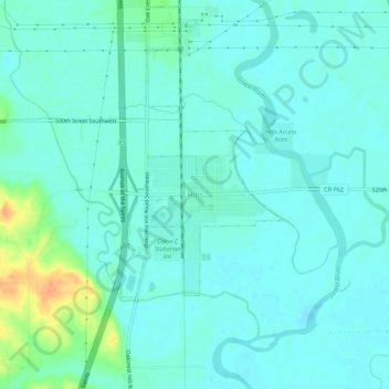 Hillsの地形図、標高、地勢