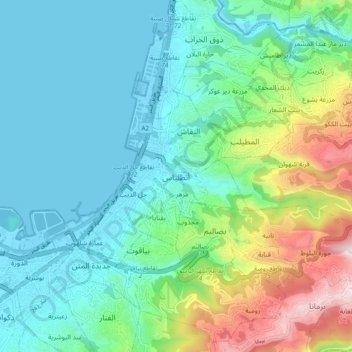 Anteliasの地形図、標高、地勢