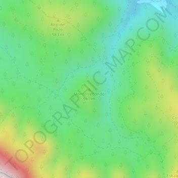 Monterredondoの地形図、標高、地勢