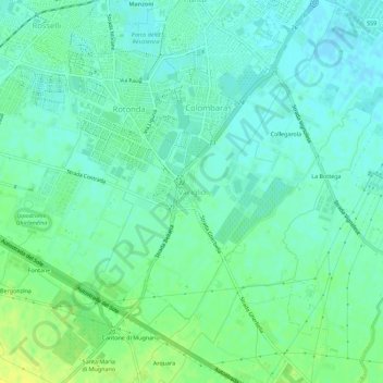 Vaciglioの地形図、標高、地勢