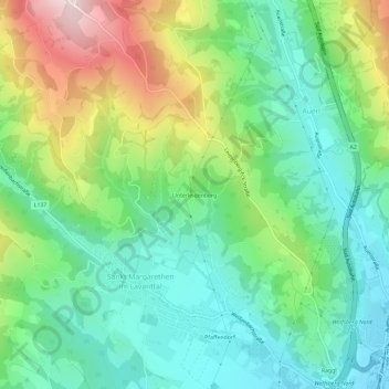 Unterleidenbergの地形図、標高、地勢