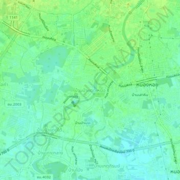 Ban Pa Daet Northの地形図、標高、地勢