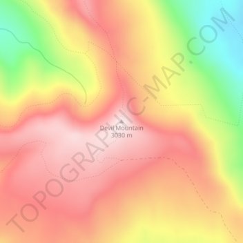 Devil Mountainの地形図、標高、地勢