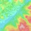 北?子の地形図、標高、地勢