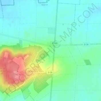 Landauの地形図、標高、地勢