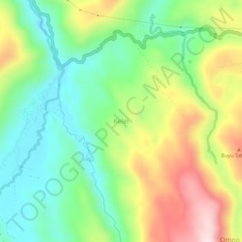 Keleiの地形図、標高、地勢