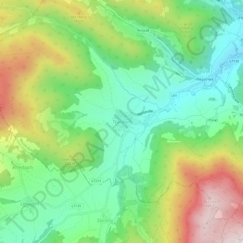 Trandorfの地形図、標高、地勢
