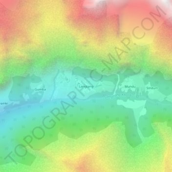 Langtangの地形図、標高、地勢