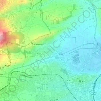 Les Pervenchesの地形図、標高、地勢