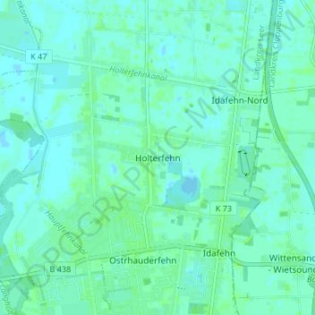 Holterfehnの地形図、標高、地勢