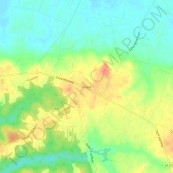 Hagueの地形図、標高、地勢