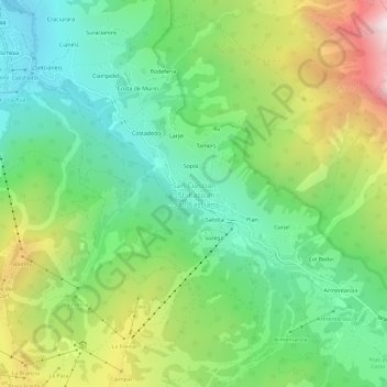 St. Kassianの地形図、標高、地勢