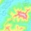 Montefabbriの地形図、標高、地勢