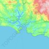 Plymouthの地形図、標高、地勢