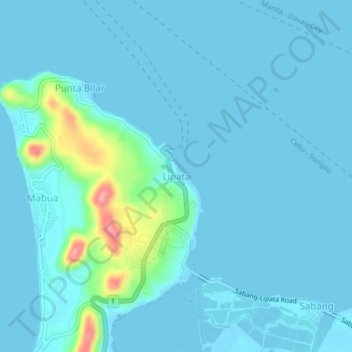 Lipataの地形図、標高、地勢