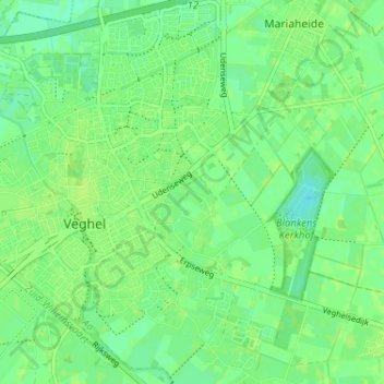 Beukelaarの地形図、標高、地勢