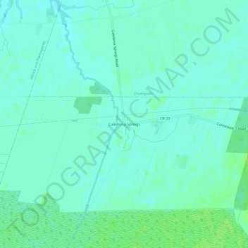 Caledonia Springsの地形図、標高、地勢