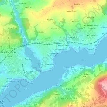 Maison Blancheの地形図、標高、地勢